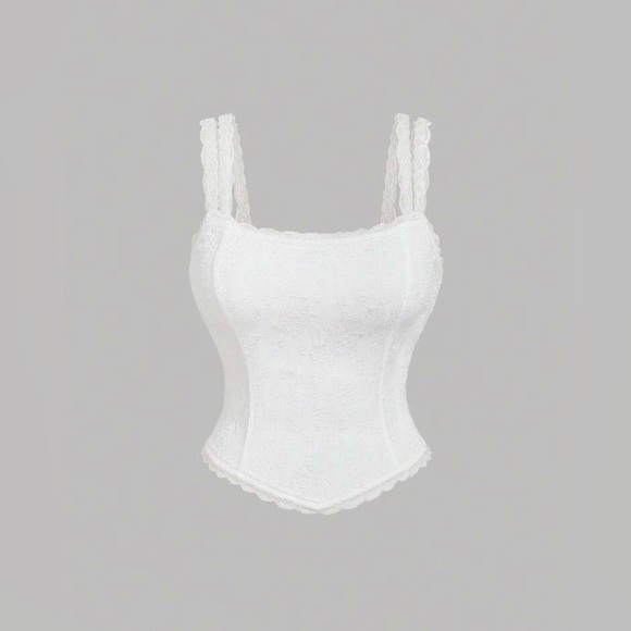 Halo & Harley Tops - White Structured Tank Top with Wide Straps